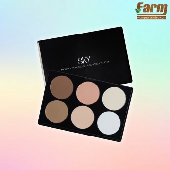 Phấn Highlight 6 Ô Sky - Sky Makeup Pro Highlight & Contour Palette
