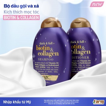 Bộ dầu gội và xả kích thích mọc tóc Biotin & Collagen