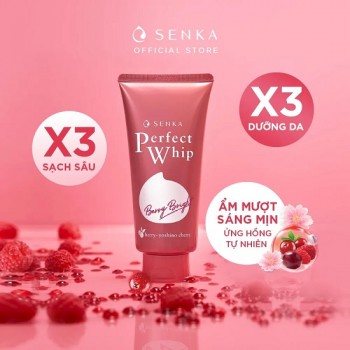 Sữa rửa mặt dưỡng da sáng hồng Senka Perfect Whip Berry