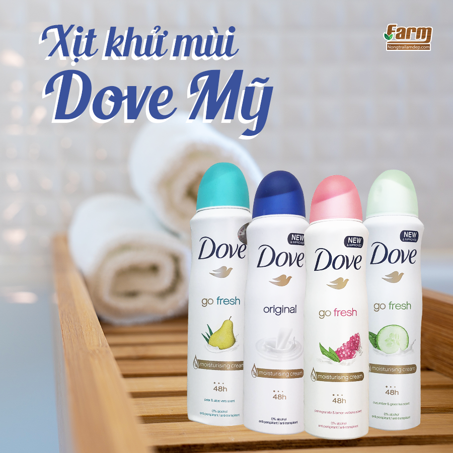 Xịt khử mùi Dove đem đến cho bạn sự thoải mái suốt cả ngày
