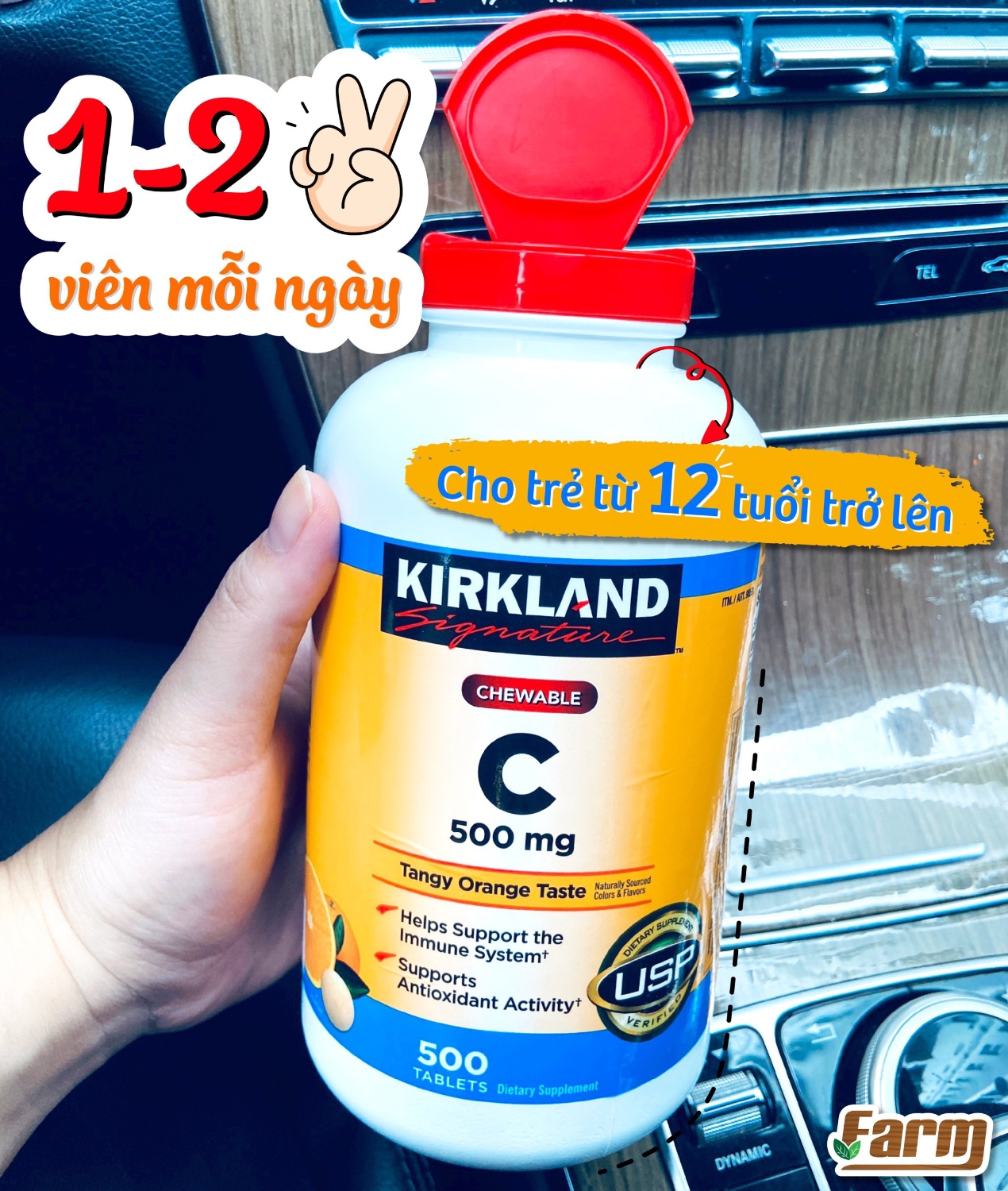 Kẹo Ngậm Bổ Sung Vitamin C Kirkland 500mg