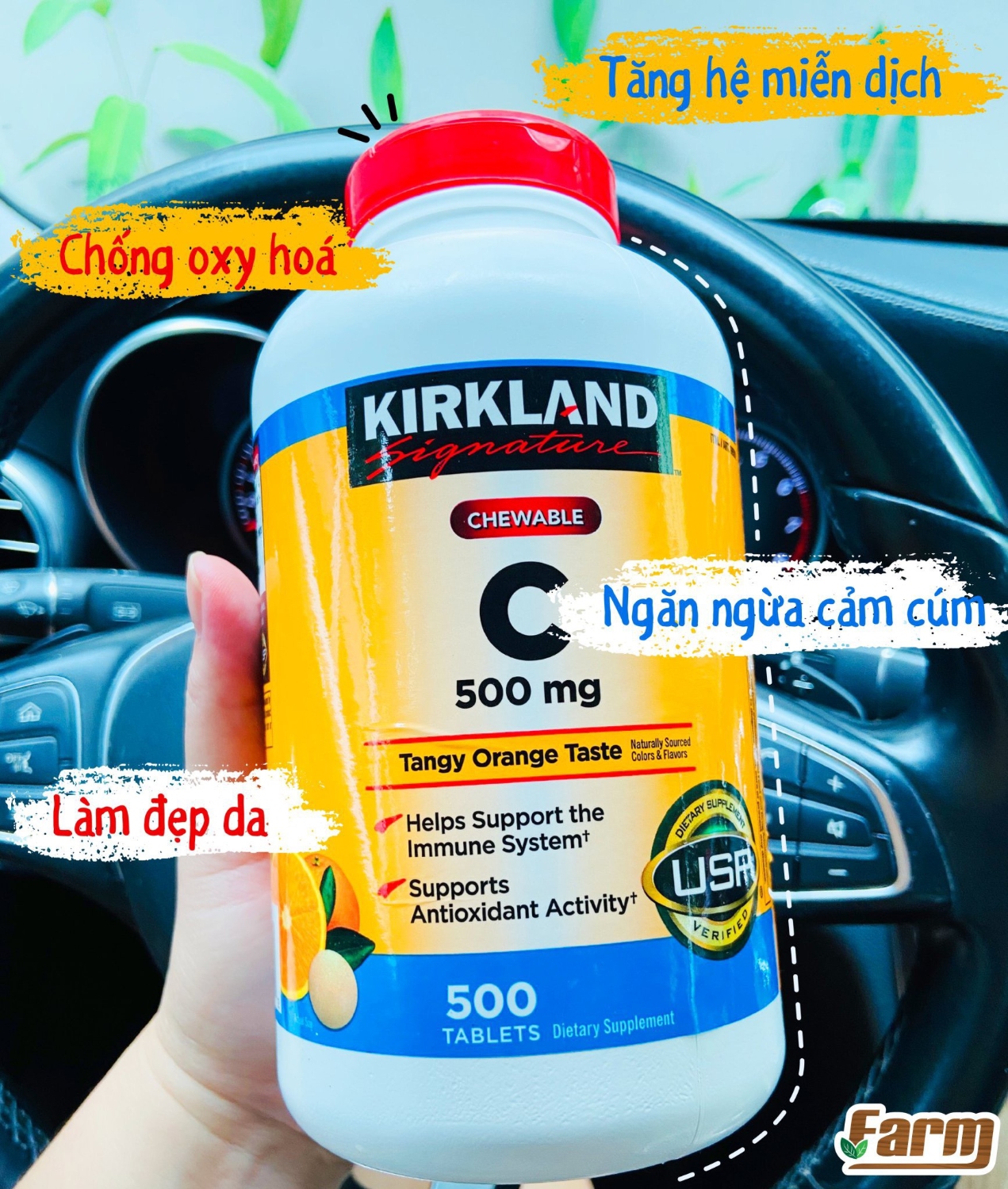 Kẹo Ngậm Bổ Sung Vitamin C Kirkland 500mg