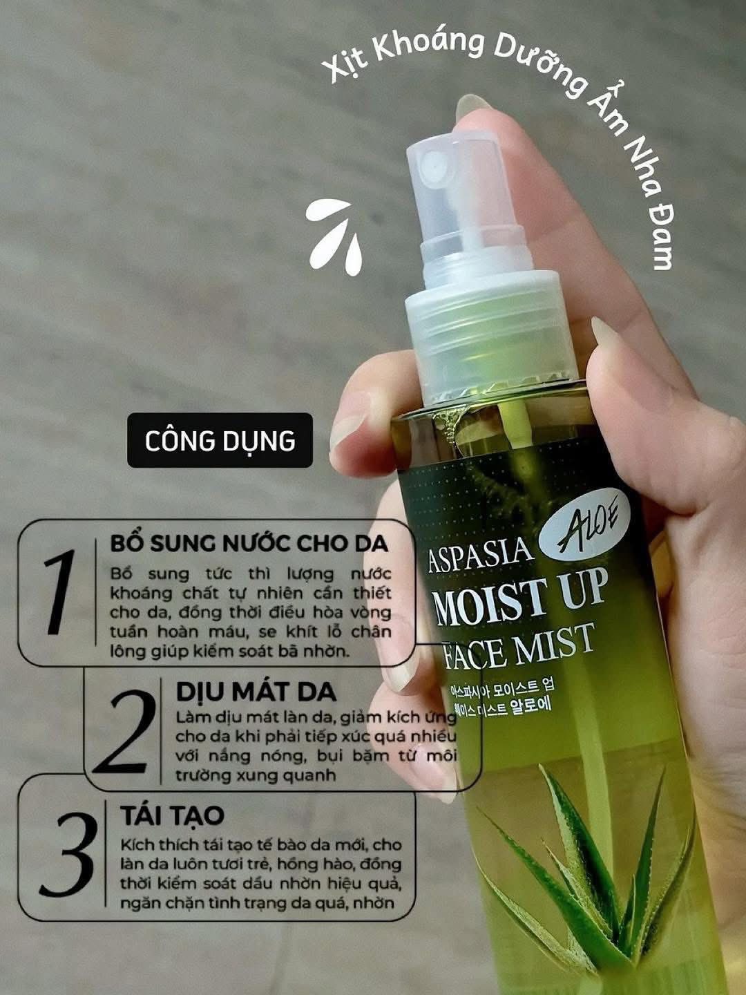 Xịt Khoáng Tinh Chất Nha Đam Aspasia 150ml